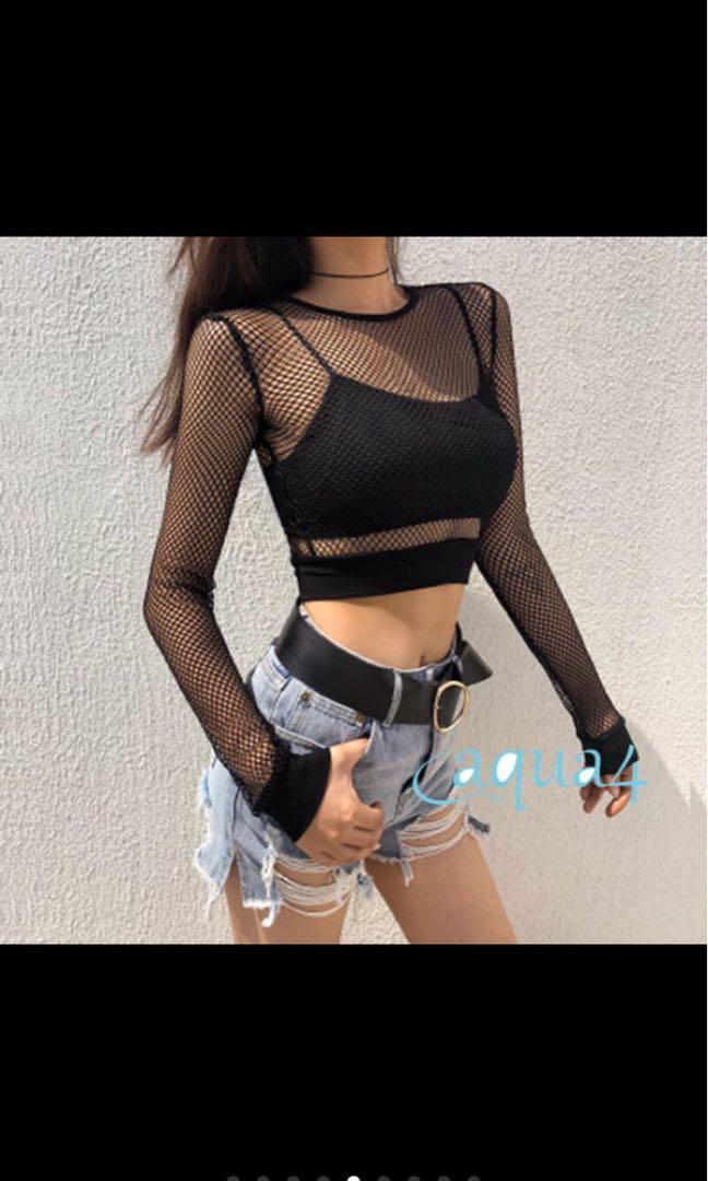 fishnet long top