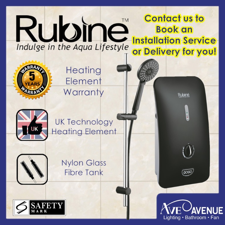 (with Basic Installation) Rubine 933 Instant Water Heater set