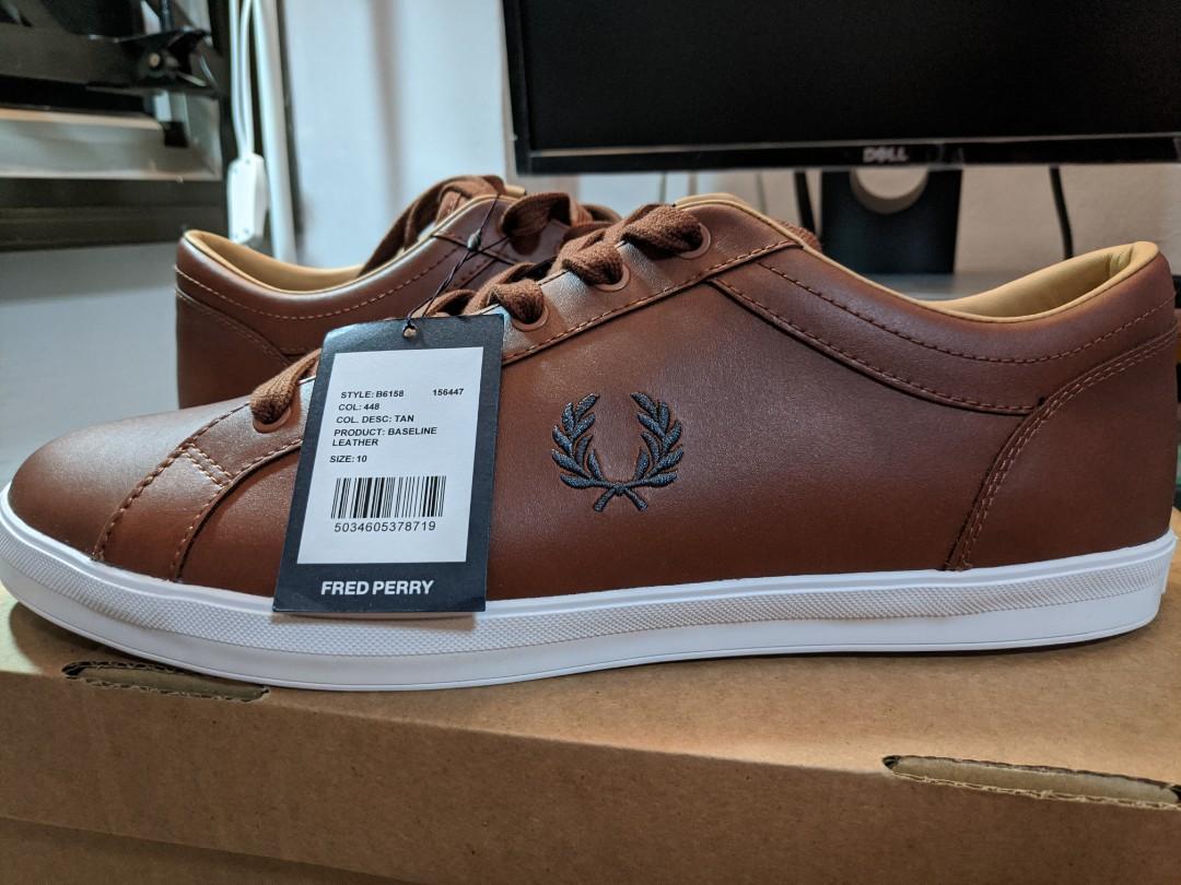 fred perry tan baseline trainers