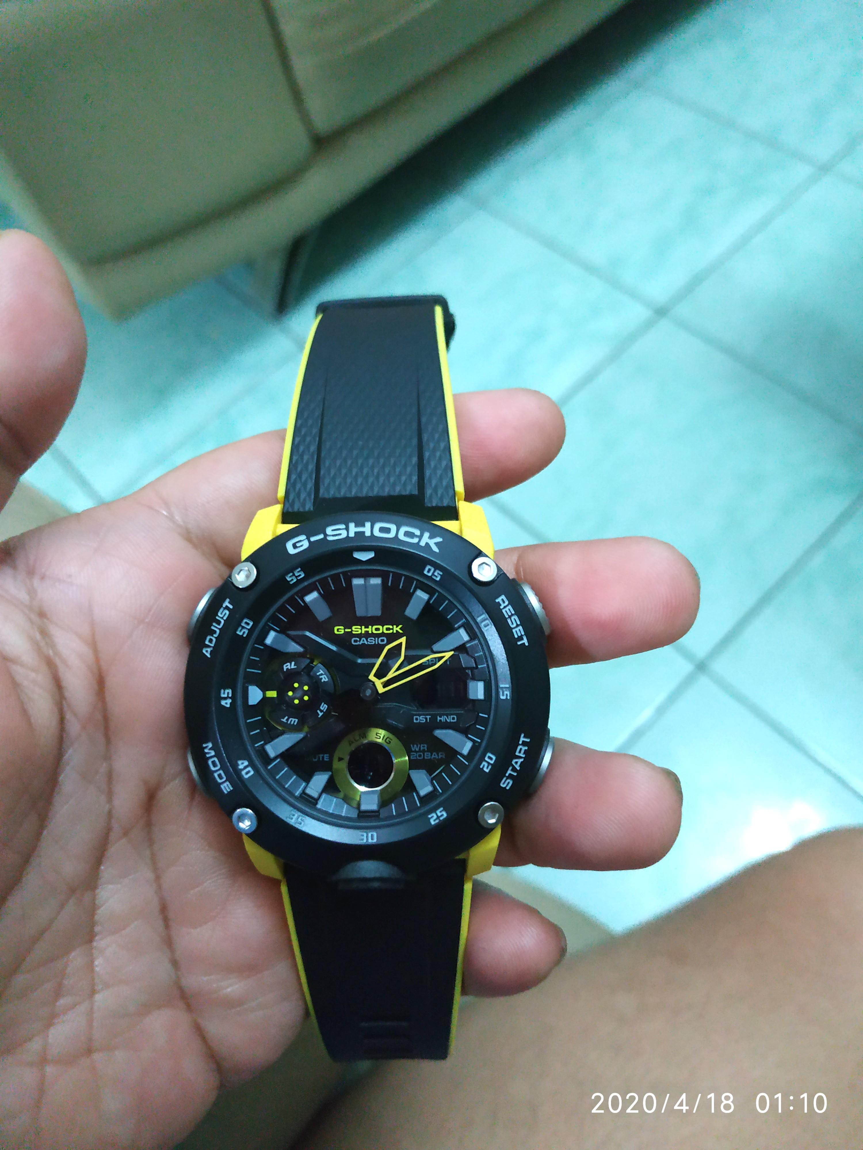 Gshock GA 2000 kuning carbon core guard Men s Fashion Watches