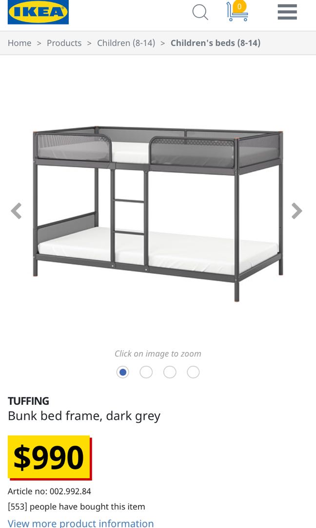 IKEA TUFFING BUNK BED FRAME, 傢俬＆家居, 傢俬, 床架及床褥 Carousell