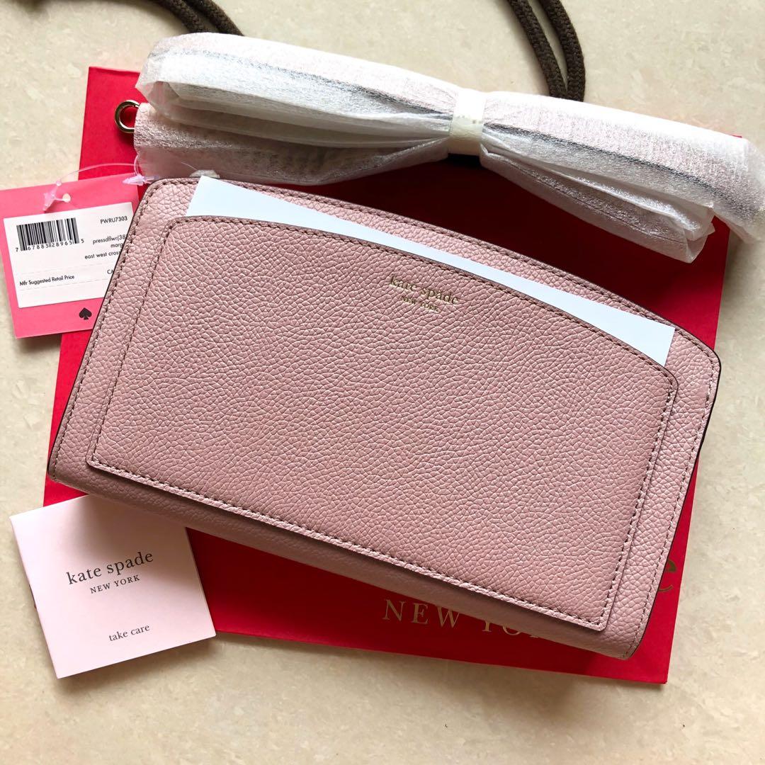 INSTOCK Kate Spade Margaux East West Crossbody Slingbag Detachable Clutch Pressed Flowers Pink