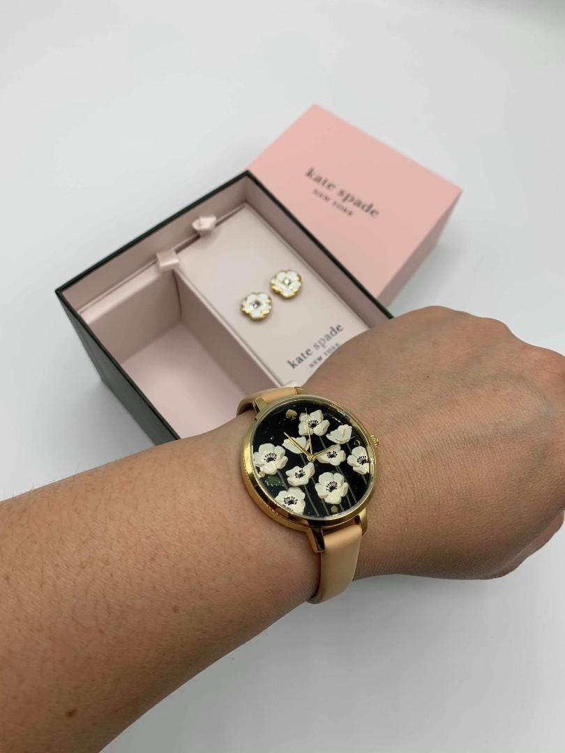 Kate spade floral watch with earrings set
