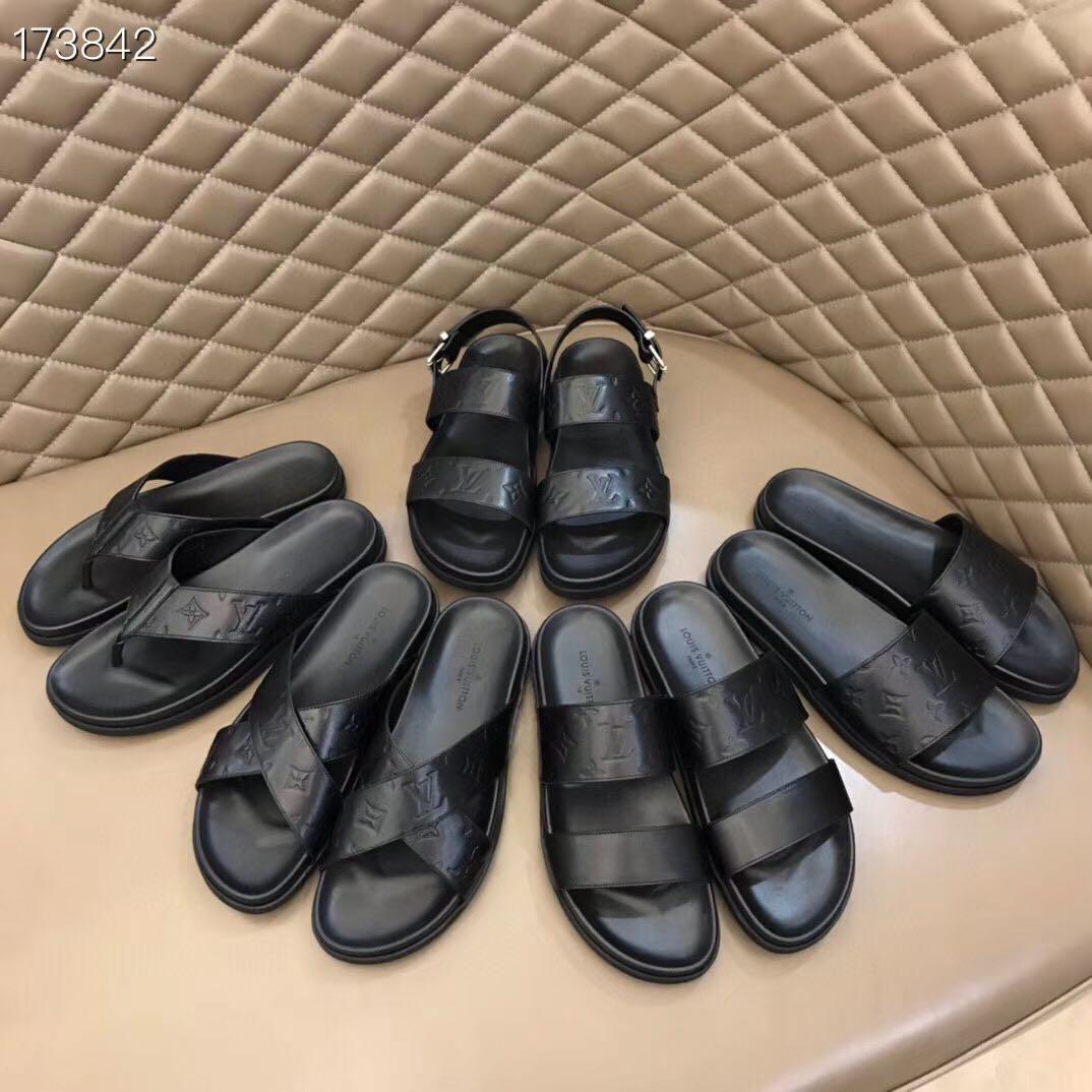 LV Sandals, Men's Fashion, Footwear, Flipflops and Slides on Carousell
