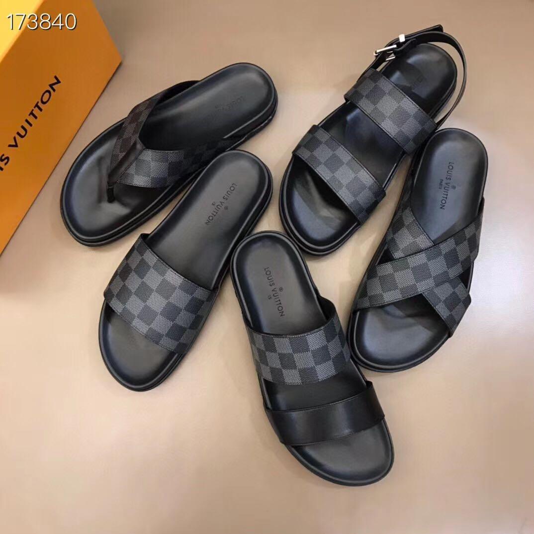 LV Supreme Slippers Sandals, Men's Fashion, Footwear, Flipflops and Slides  on Carousell
