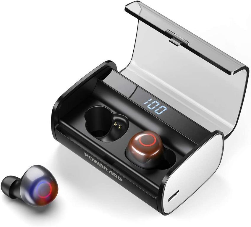 Poweradd Q67 Wireless Bluetooth 5.0 Stereo Earbuds with LED Display Charging Case