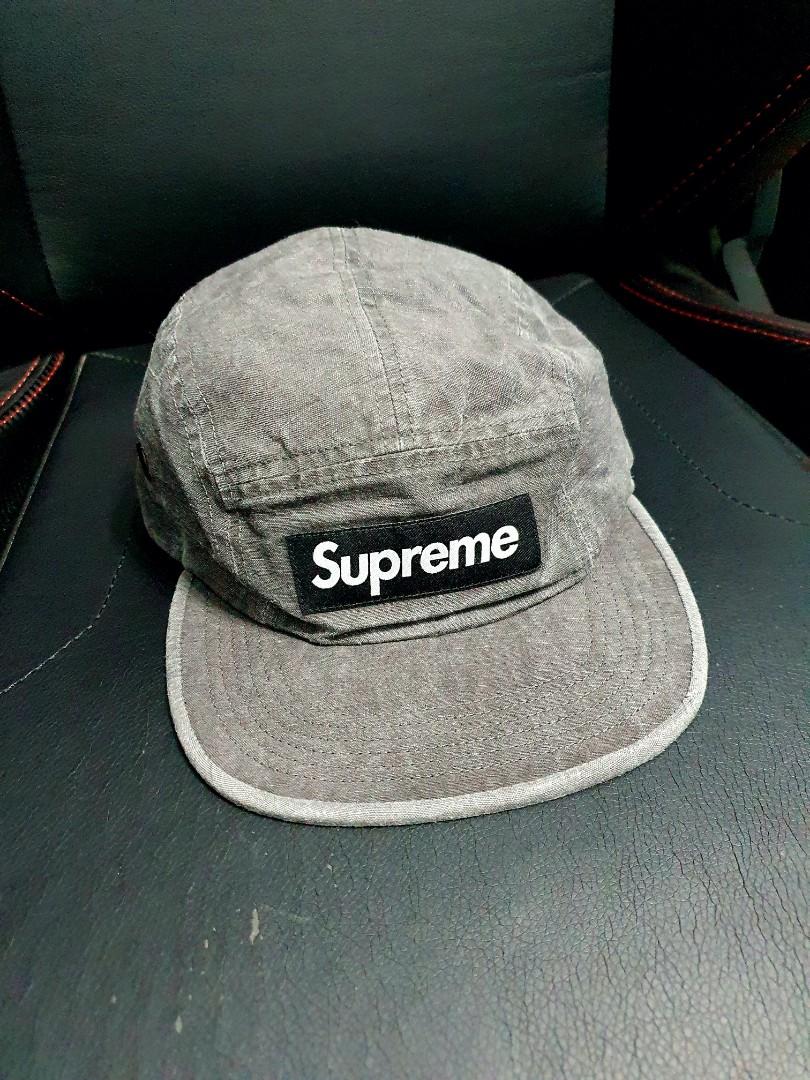 supreme washed canvas camp cap