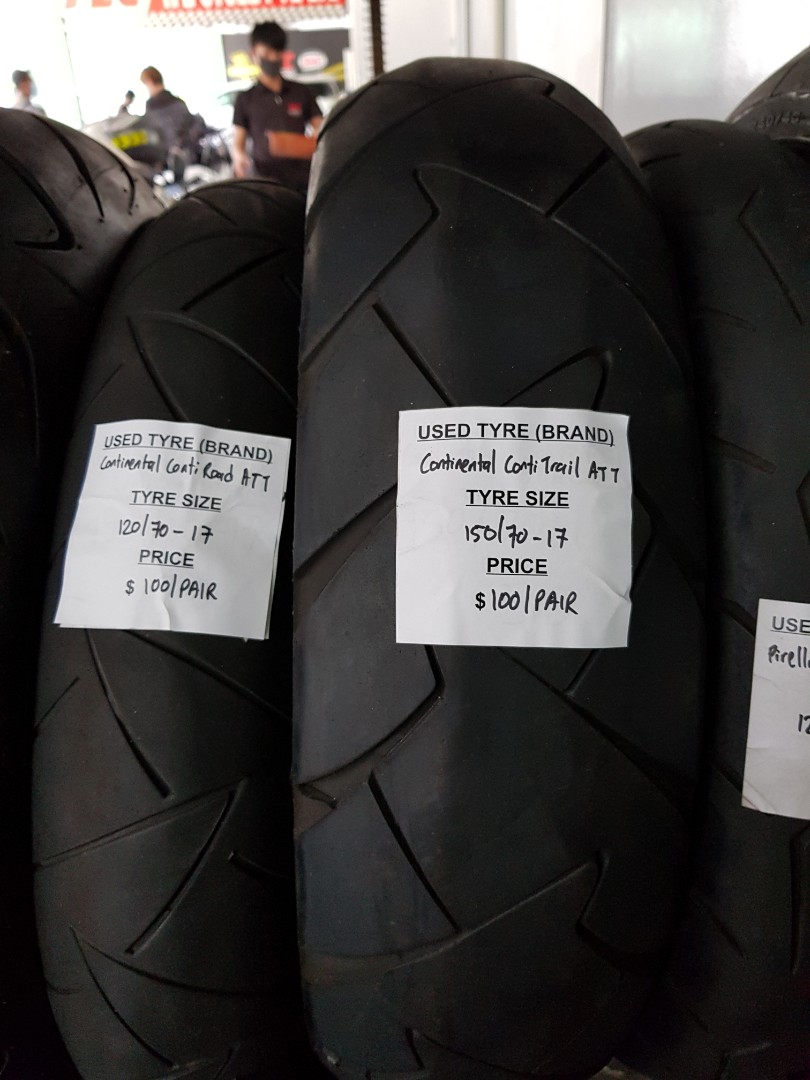 Used Continental Tyres 120 70 150 70 Motorcycles Motorcycle Accessories On Carousell