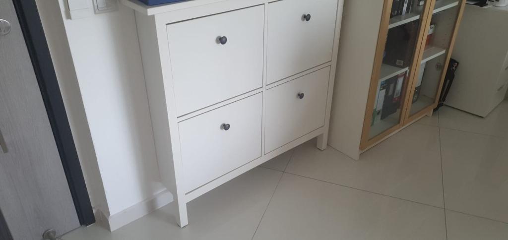 White Shoe Cabinet Furniture Shelves Drawers On Carousell
