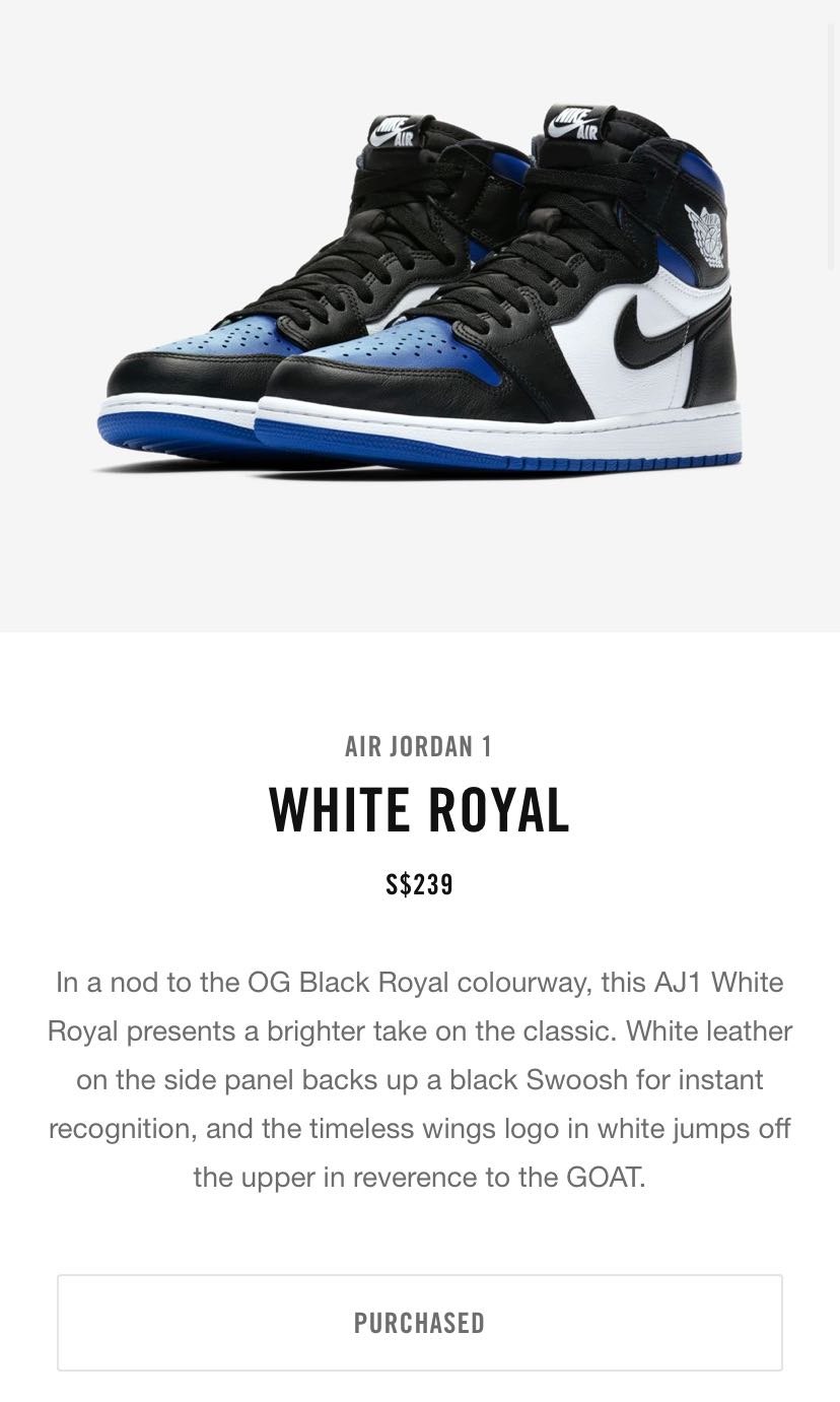jordan 1 white royal