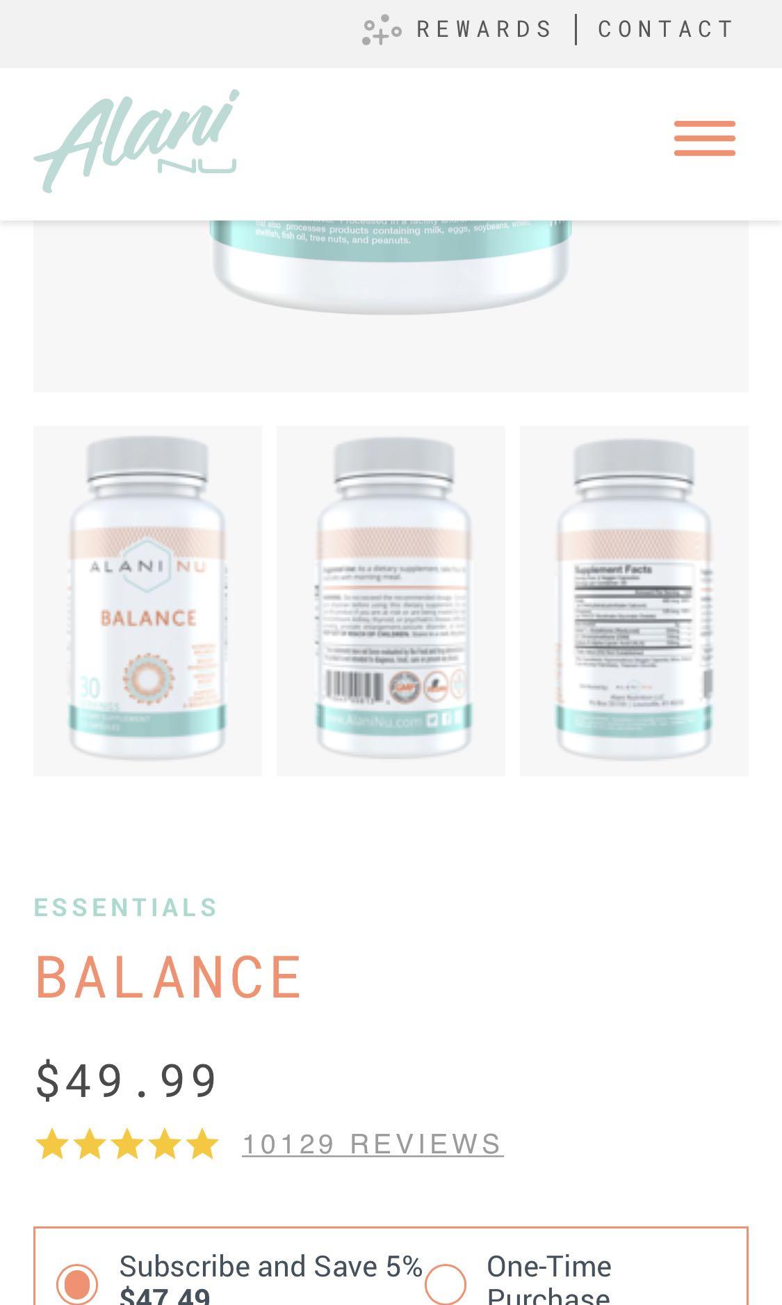 essentials balance alani nu