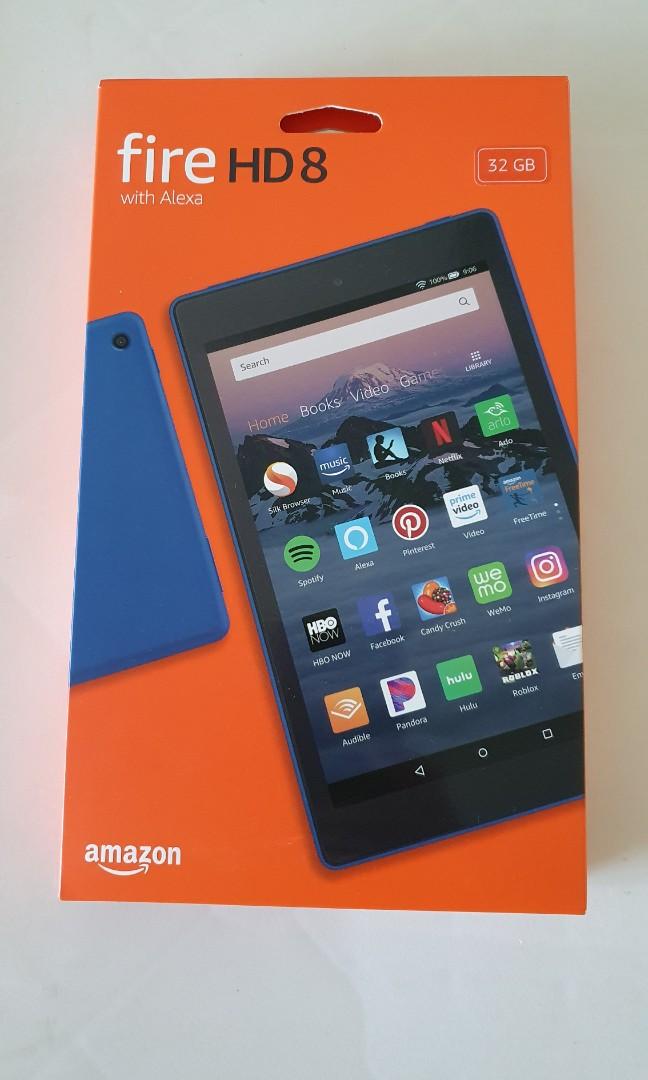 Amazon Fire Hd 8 32gb Blue Mobile Phones Tablets Tablets On Carousell