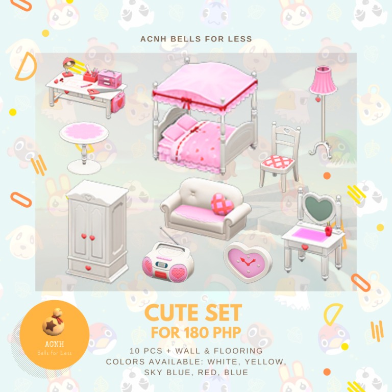Animal Crossing Furniture Sets ALL COLORS AVAILABLE (ACNH), Video