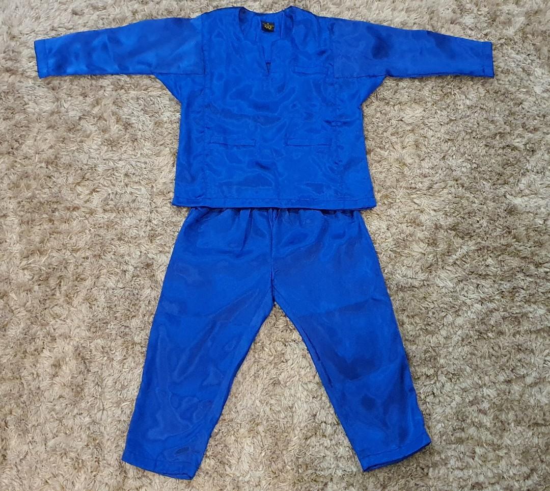 Blue Baju Kurung Teluk Belanga Lelaki Boys Babies Kids Boys Apparel 4 To 7 Years On Carousell