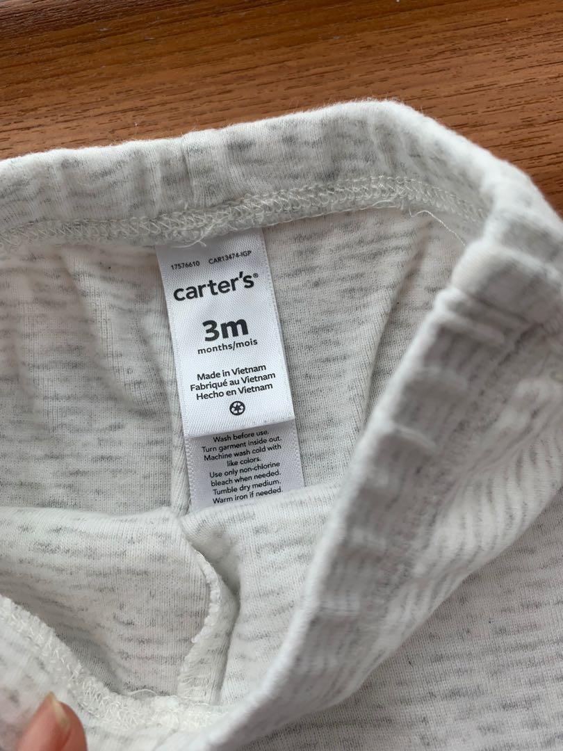 A pair of Carter s footed pants in 2 shades of grey Babies Kids