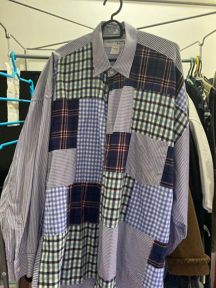 cdg patchwork shirt