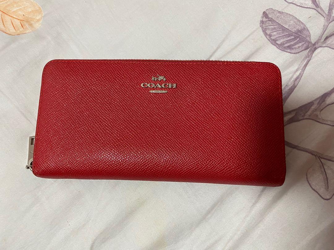 Coach Red Wallet, Women's Fashion, Bags & Wallets, Wallets & Card holders  on Carousell