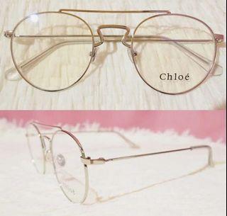 Frame kacamata chloe round steel silver