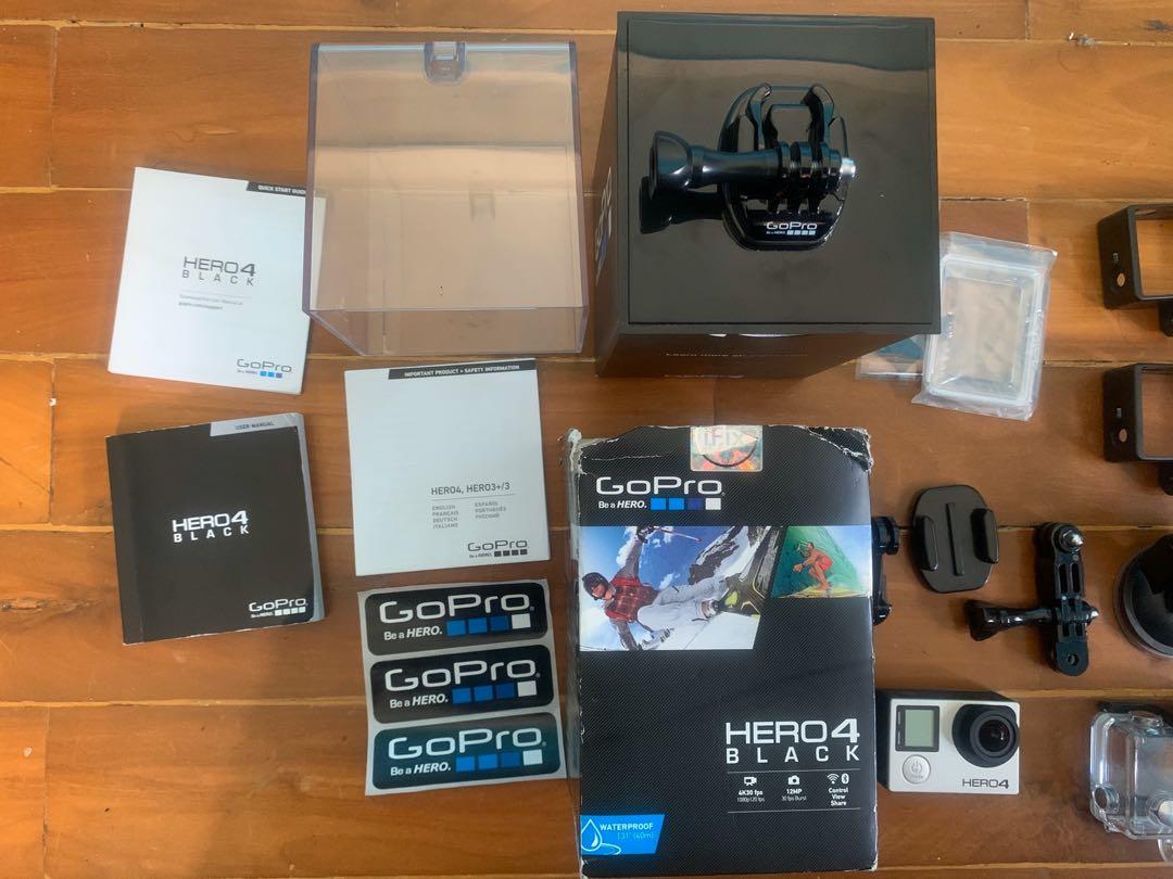 Go Pro Hero 4 Black (Category: Gimbals & Stabilizers ) located in Makati City. Submitted by bhv0408 (Listing ID 1005259189, Image 2). Description: Selling my Go Pro Hero 4 Black Edition Bought as brand new ( First Owner) Used only during vacation trip with box (Please see the attached pictures) All items you see on the pics are included Smartree battery are in good condition Condition: 9/10 RFS: Prefer to use iphone during trips and Decluttering 