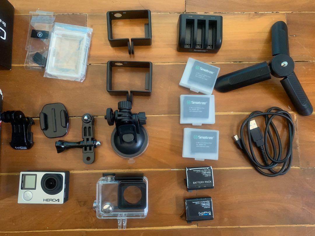 Go Pro Hero 4 Black (Category: Gimbals & Stabilizers ) located in Makati City. Submitted by bhv0408 (Listing ID 1005259189, Image 3). Description: Selling my Go Pro Hero 4 Black Edition Bought as brand new ( First Owner) Used only during vacation trip with box (Please see the attached pictures) All items you see on the pics are included Smartree battery are in good condition Condition: 9/10 RFS: Prefer to use iphone during trips and Decluttering 