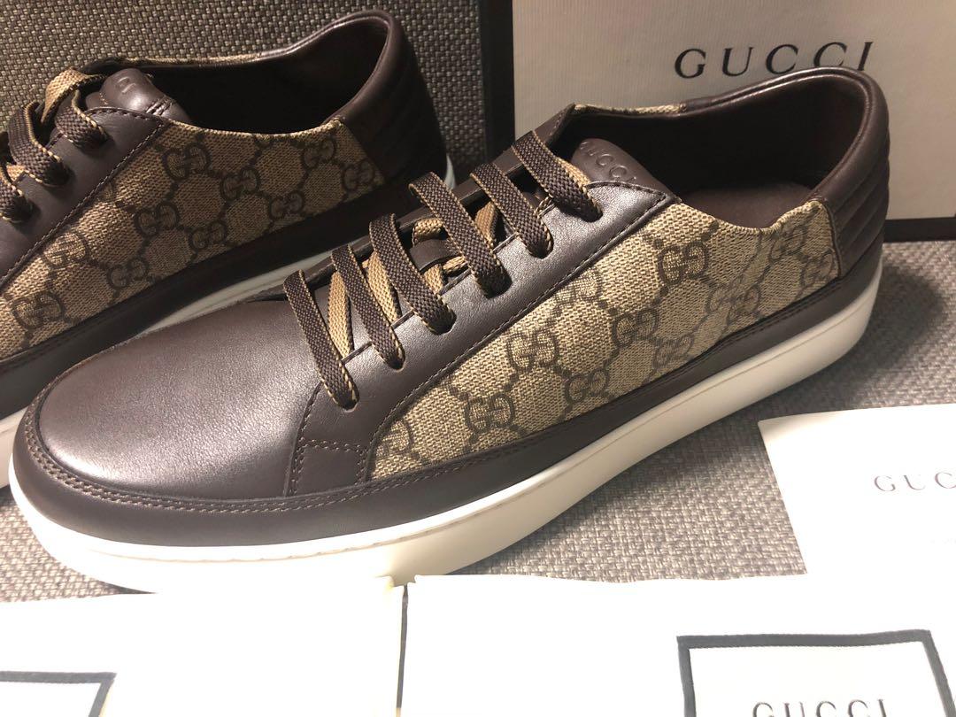 Gucci GG Supreme Cocoa Beige Ebony Luxury Sneakers