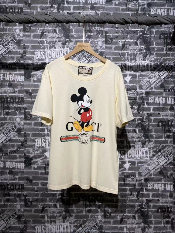 Gucci collab Disney Mickey Mouse Belt Logo Tee Cream, Men's Fashion, Tops &  Sets, Tshirts & Polo Shirts on Carousell