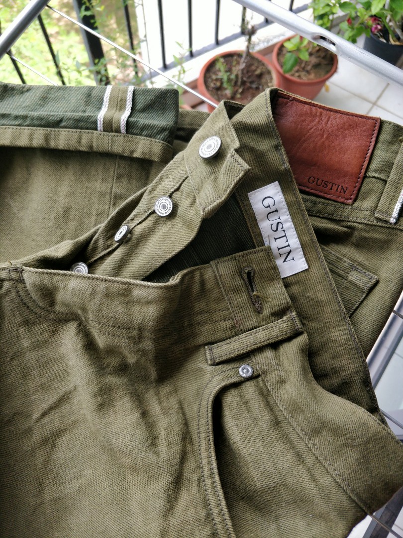 Gustin Japan Olive Selvedge Denim Jeans