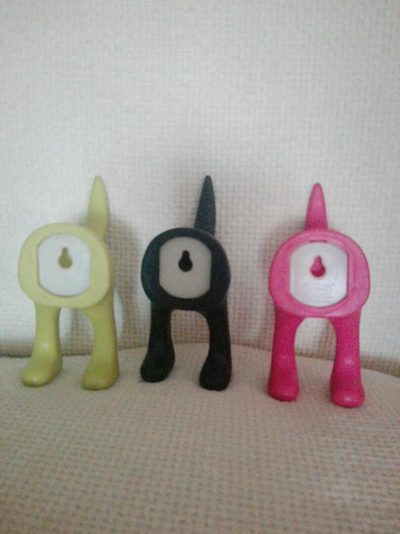 Ganci Parete IKEA BASTIS Forma Coda Cane - Set 3 Pezzi Turchese 12cm