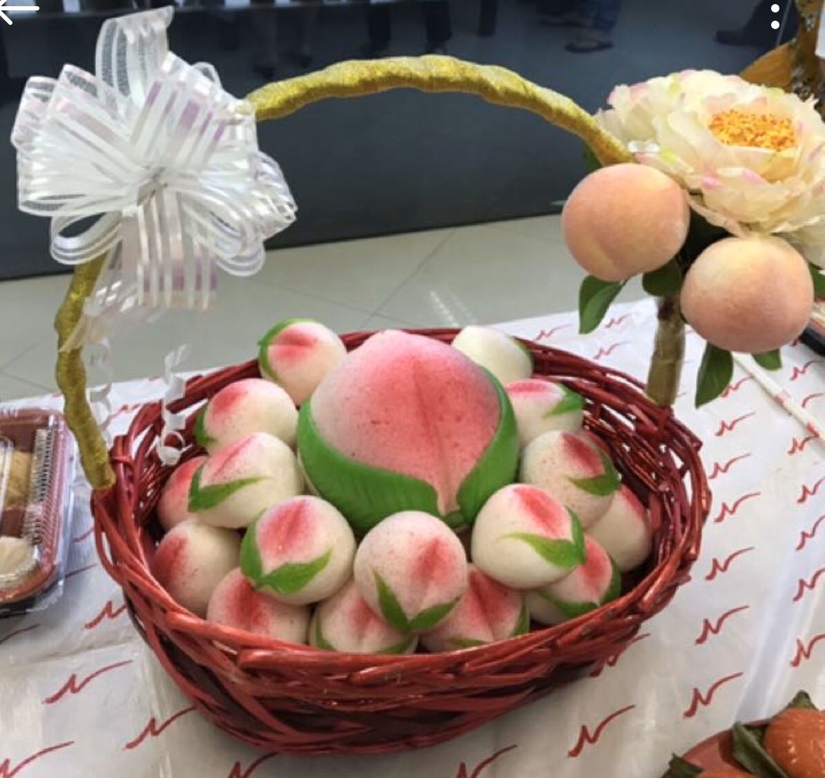 Longevity bun with basket decoration, Food & Drinks, Gift Baskets