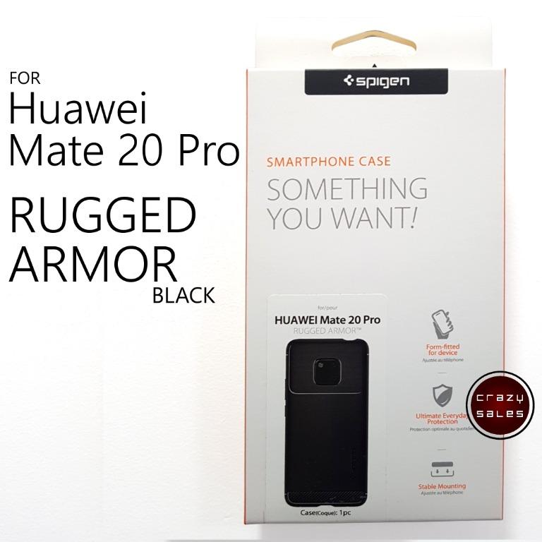Mate 20 Pro SPIGEN Rugged Armor Case BLACK Mobile Phones Gadgets Mobile Gadget Accessories Cases Sleeves on Carousell