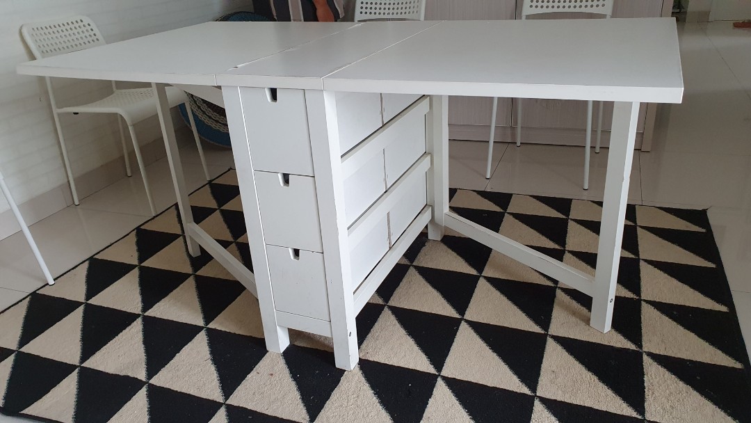 Meja Makan Lipat Ikea 2 In 1 Dengan Laci