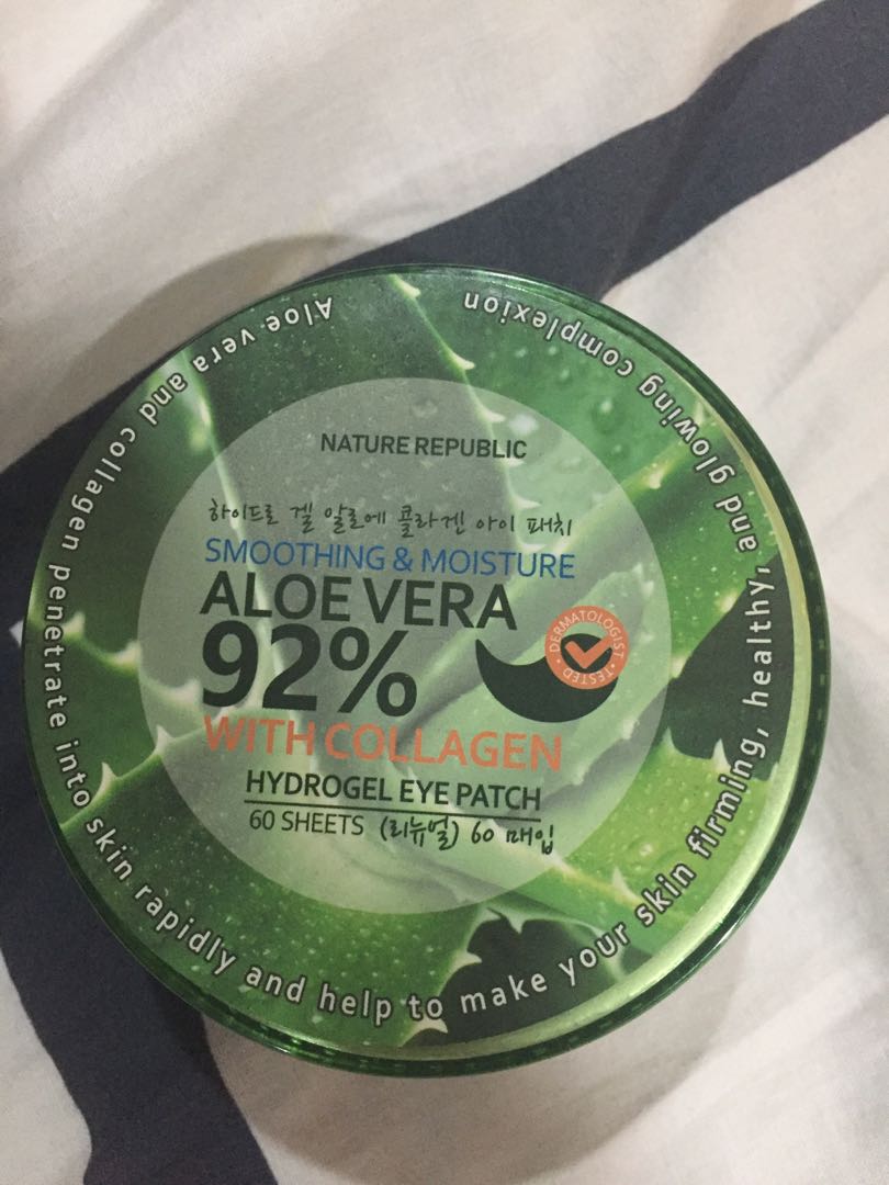 Nature Republic Aloe Vera Hydrogel Eye Patches Beauty Personal Care Face Face Care On Carousell