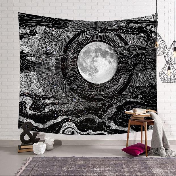 Nordic Ins Japanese Style Ukiyo E Moon Tapestry Wall Mat Furniture Home Decor Others On Carousell