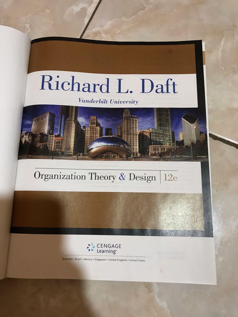 Organization Theory Design By Richard L Daft Thr2020 Books