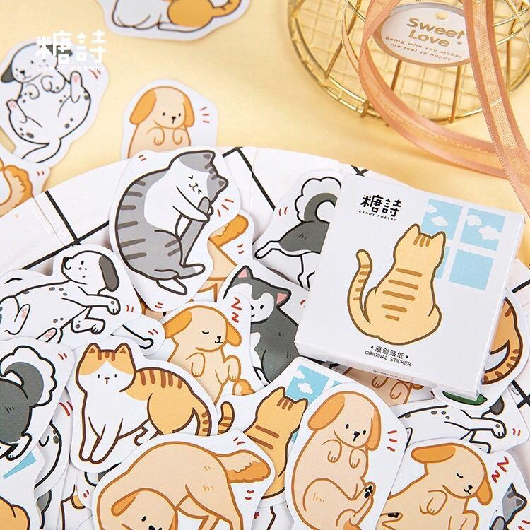 19 Kawaii Dog Cat Diy Sticker Pack Po Books Stationery