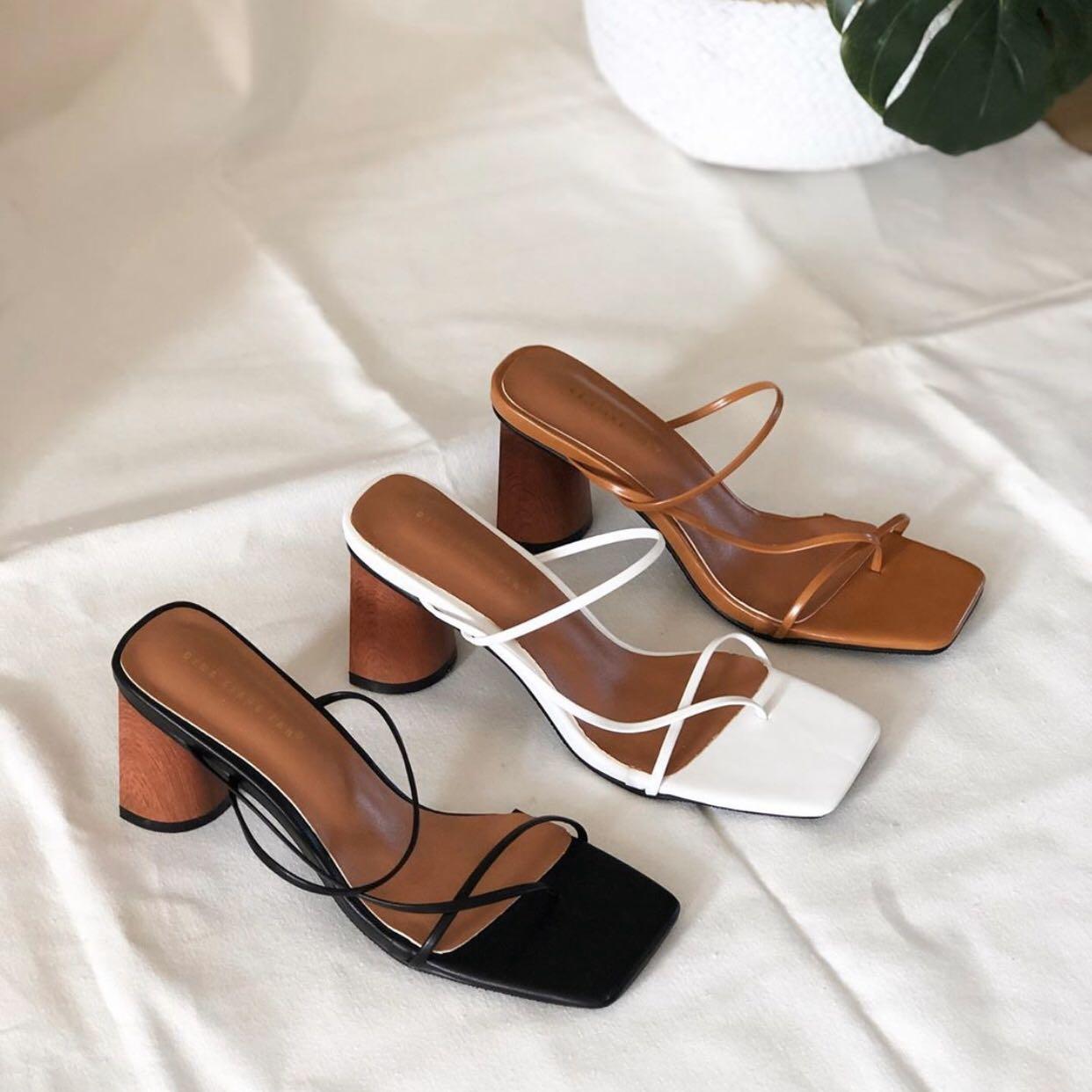 Spaghetti Heels in White Women s Fashion Footwear Heels on Carousell