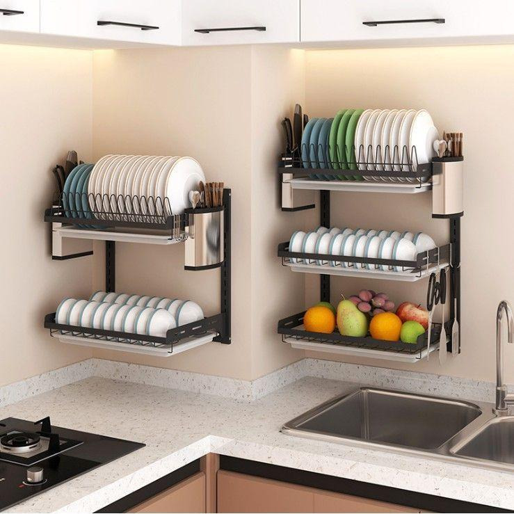 STAINLESS STEEL WALL MOUNTED DISH RACK, Furniture & Home ...