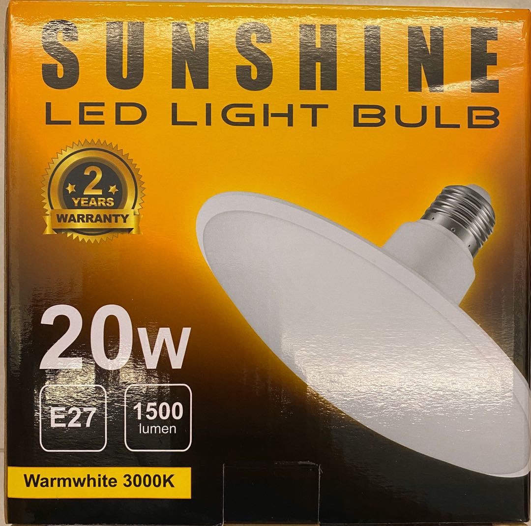 Sunshine LED Light Bulb 20W E27 1500 Lumen Warmwhite 3000K, Electronics