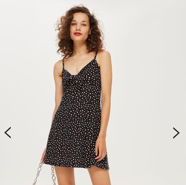 Topshop spot trim smock dress discount