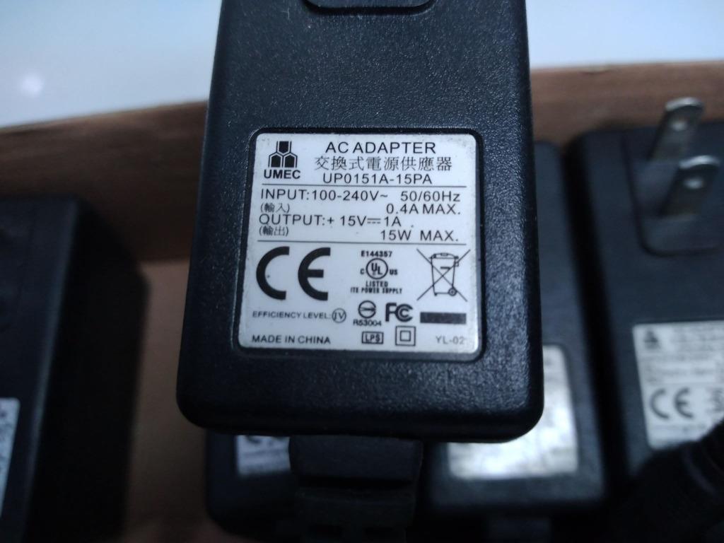 15Volts 1A DC Adaptor (Category: Chargers) located in Pasig City. Submitted by samotsari.store (Listing ID 1010285791, Image 1). Description: 10 units available, for pickup.