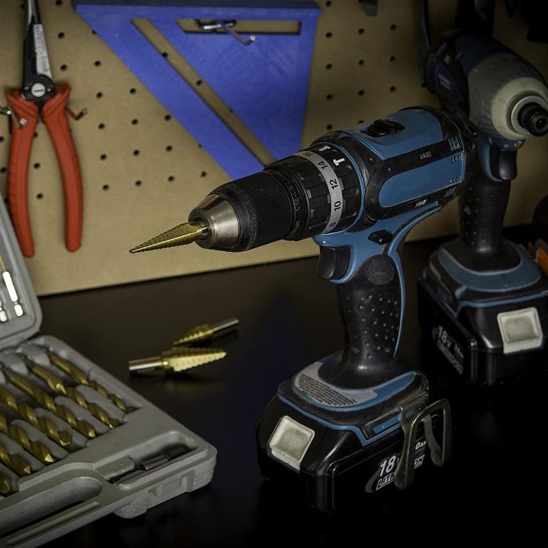 Suwinus HSS Step Drill Bit 3-Piece Set Titanium Coated Spiral - View #5