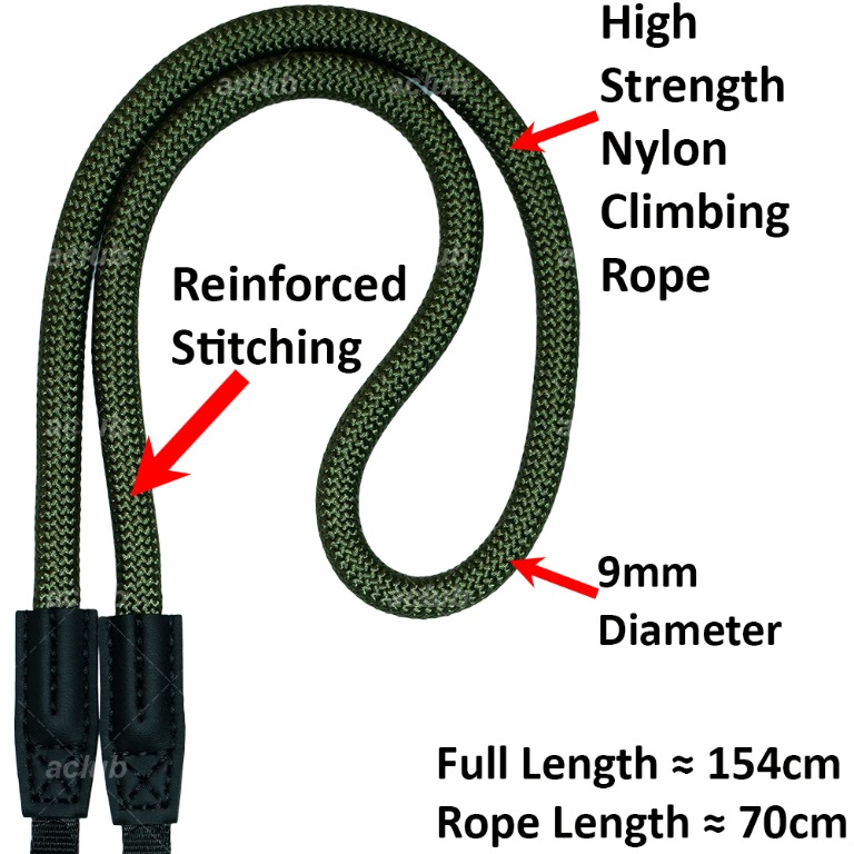 全新 快裝拆登山繩相機帶 Quick Release Connect Climbing Rope Camera Strap 綠色 Green