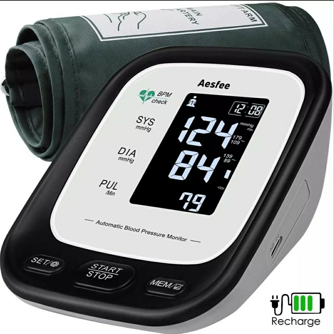 Aesfee AESU171 Upper Arm Blood Pressure Monitor USB Rechargeable