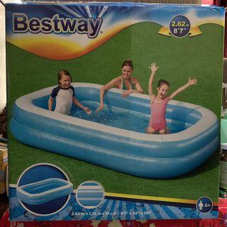 Bestway Inflatable Pool Medium 2.62m x 1.65m x 51cm 🏊‍♂️