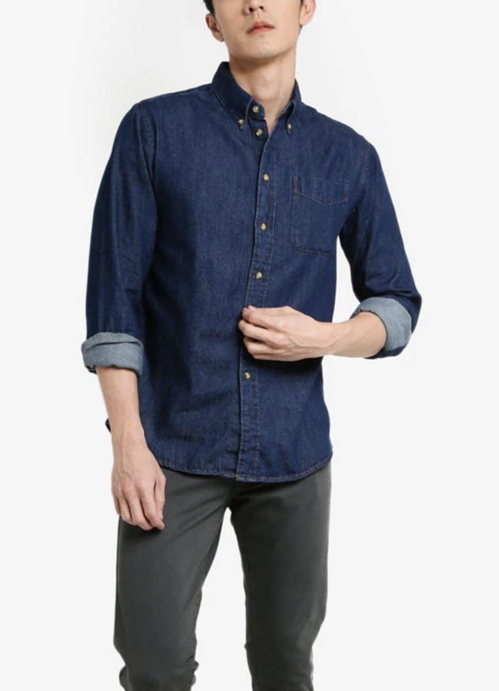 jeans with long sleeve shirt