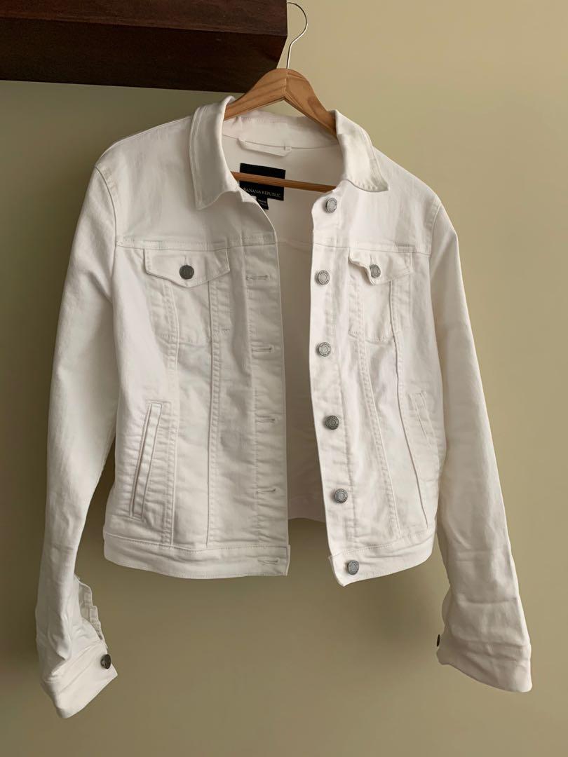 banana republic white denim jacket