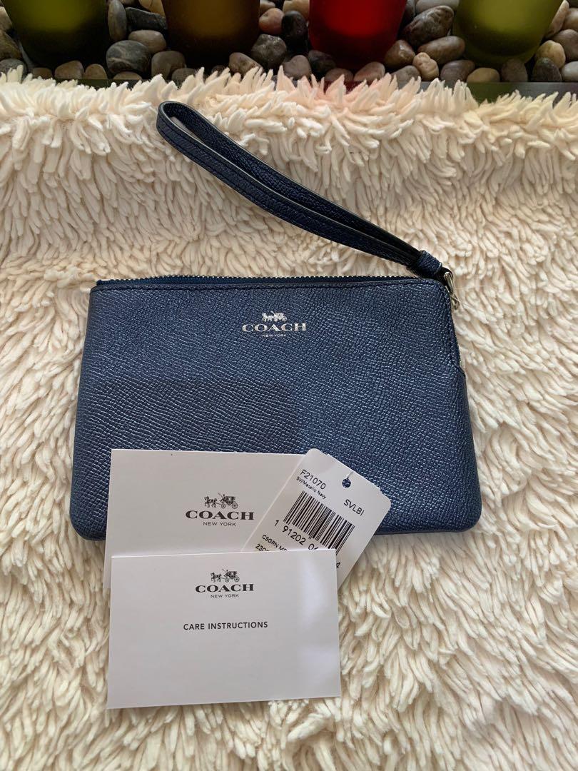 Metallic blue coach 2025 purse