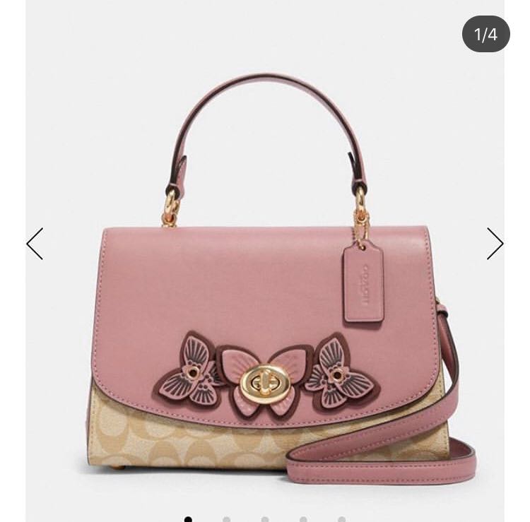 Coach Tilly Top Handle in Signature Canvas with Butterfly Appliqué, Luxury, Bags & Wallets on