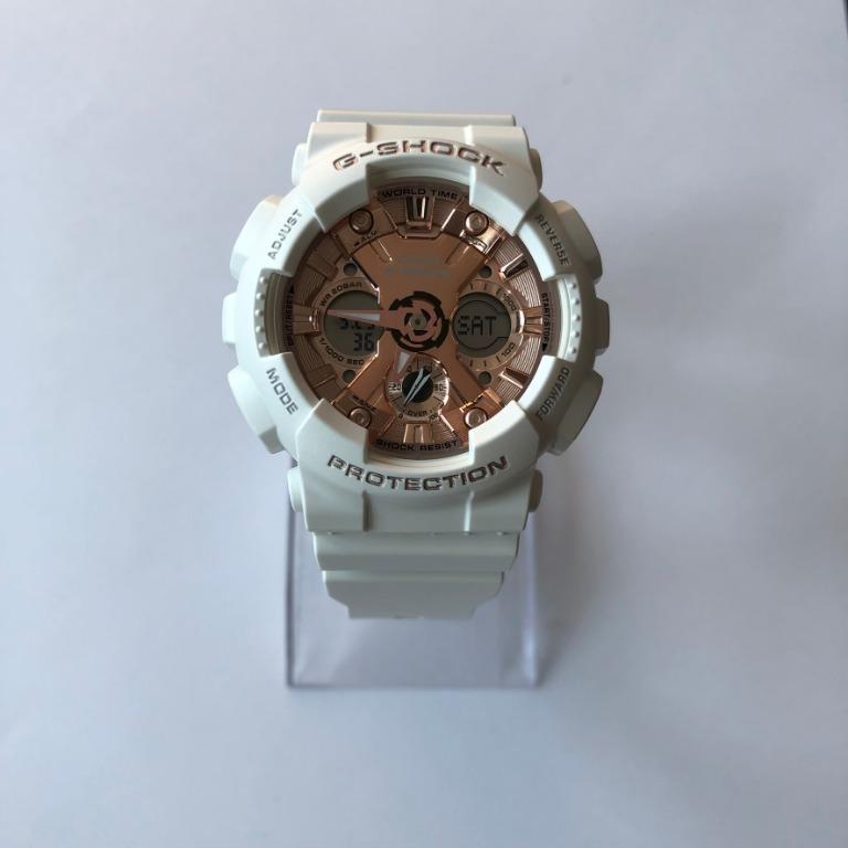 Baby g shock online white and rose gold