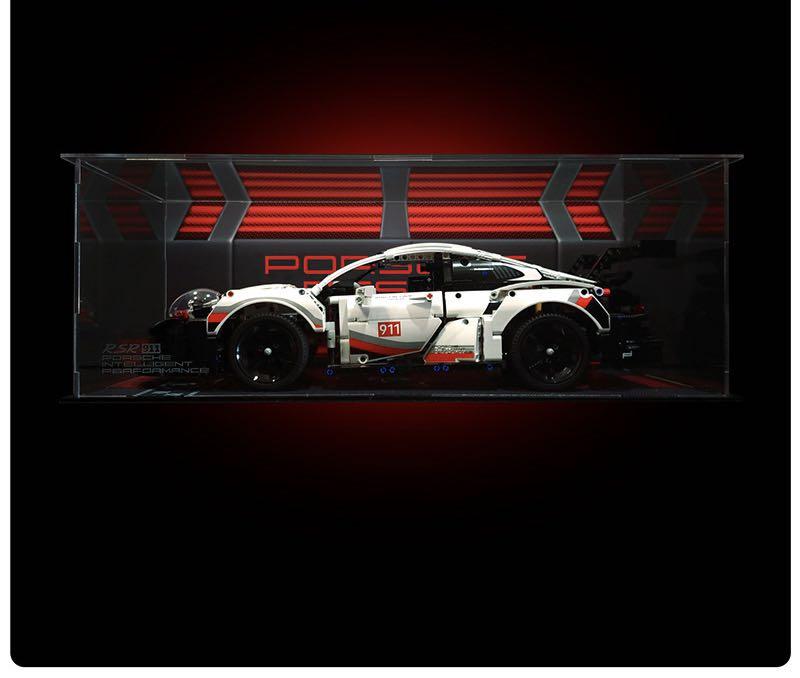 Customise design of acrylic display case for LEGO Technic 42096 Porsche